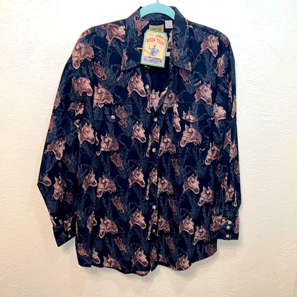 NWT Moda Tech Western/Rodeo Horse button up shirt - Picture 2 of 7
